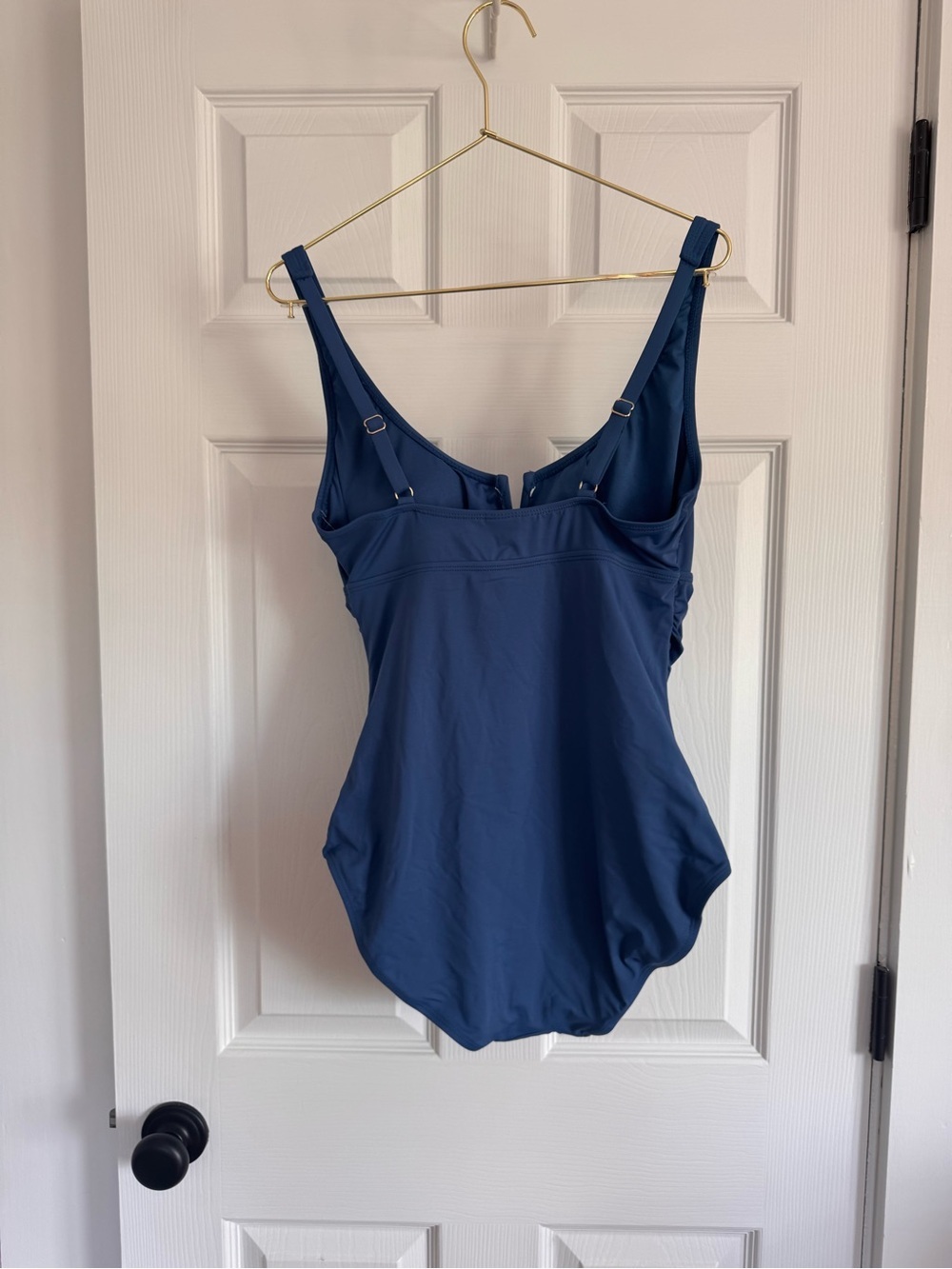 Anne Cole Blue One-Piece Swimsuit with V-Notch - Picture 4 of 9